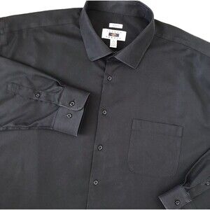 Joseph Abboud Button Up Shirt Men's 19 36/37 Black Long Sleeve Egyptian Cotton